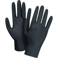 Gants d'examen de poids lourd &agrave; prise tactile, Petit, Nitrile, 8 mils, Sans poudre, Noir Industrial Sales