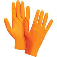 Gants d'examen de poids lourd &agrave; prise tactile, Petit, Nitrile, 8 mils, Sans poudre, Orange Industrial Sales