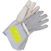 Lined Utility Gloves with 5" Cuff, Grain Cowhide, Size 10 Industrial Sales
