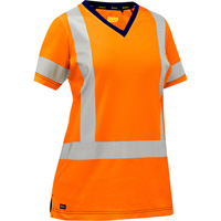Chemise &agrave; manches courtes et X au dos Bisley pour femmes, Poly-coton, Petit, Orange haute visibilit&eacute; Industrial Sales