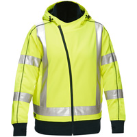 Bisley&reg; X-Back Women's Contoured Full Zip Hooded Sweatshirt with Sherpa Lining, Small, High Visibility Lime-Yellow Industrial Sales