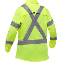 Chemise de travail &agrave; manches longues et X au dos Bisley avec X-Airflow pour femmes, Poly-coton, Petit, Jaune lime haute visibilit&eacute; Industrial Sales