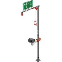 Douche combin&eacute;e avec cuvette ouverte en acier inoxydable et entr&eacute;e sup&eacute;rieure, Socle Industrial Sales