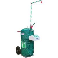 Douche d'urgence isol&eacute;e, mobile et autonome avec douche oculaire et faciale, Capacit&eacute; 30 gal., Conformit&eacute; Aucune Industrial Sales