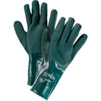 Double Dipped Green Gloves, 12" L, PVC, Cotton Jersey Inner Lining, 70-mil Industrial Sales