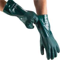 Gants verts &agrave; double enduit, 14" lo, PVC, Doublure en Jersey de coton, 70 mils Industrial Sales
