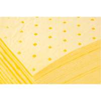 Feuilles absorbantes li&eacute;es, Mati&egrave;res dangereuses, 15" x 19", 8 gal. d'absorption Industrial Sales