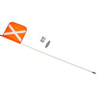 Heavy-Duty Safety Whip, Threaded Mount, 5' High, Orange with Reflective X Industrial Sales