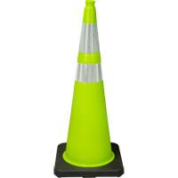 Premium Traffic Cone, 36", Lime Green, 4" & 6" Reflective Collar(s) Industrial Sales