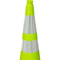 Premium Traffic Cone, 36", Lime Green, 4" & 6" Reflective Collar(s) Industrial Sales