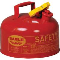 Bidon de s&eacute;curit&eacute; pour les produits inflammables, Type I, Acier galvanis&eacute;, 2 gal. US, Rouge, Homologu&eacute; FM/List&eacute; UL/ULC Industrial Sales