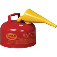 Safety Can for Flammables with Funnel, Type I, Galvanized Steel, 2.5 US gal., Red, FM Approved/UL/ULC Listed Industrial Sales