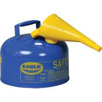 Safety Can for Kerosene with Funnel, Type I, Galvanized Steel, 2.5 US gal., Blue, FM Approved/UL/ULC Listed Industrial Sales