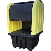 Yellow Roll Top Hardcover Spill Pallet, 65" L x 65" W x 101" H, 5000 lbs. Load Capacity Industrial Sales