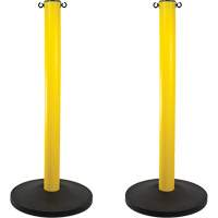Industrial Stanchion, 37" High, Yellow Industrial Sales