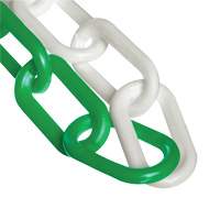Bicolour Plastic Barrier Chain, Green/White Industrial Sales