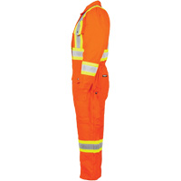 Salopette en canevas doubl&eacute;e haute visibilit&eacute;, Petit, Orange haute visibilit&eacute; Industrial Sales