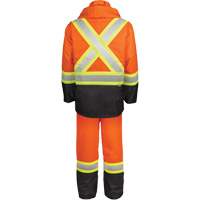 High-Visibility 150-Deniers Rain Suit, Polyester, Small, High Visibility Orange Industrial Sales