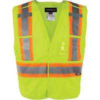 High-Visibility 5-Point Tear Away Vest, High Visibility Orange, Medium/Small, Polyester Industrial Sales
