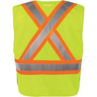 High-Visibility 5-Point Tear Away Vest, High Visibility Orange, Medium/Small, Polyester Industrial Sales