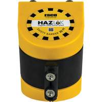 Syst&egrave;me de barri&egrave;re de s&eacute;curit&eacute; HAZLOK, Plastique, Fixation magn&eacute;tique, 30', Ruban Noir et jaune Industrial Sales