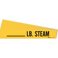 "LB. Steam" Pipe Markers, Self-Adhesive, 2-1/4" H x 2-3/4" W, Black on Yellow Industrial Sales