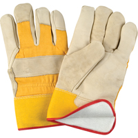Abrasion-Resistant Winter-Lined Fitters Gloves, Large, Grain Cowhide Palm, Foam Fleece Inner Lining Industrial Sales