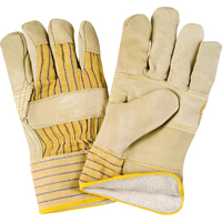 Winter-Lined Patch-Palm Fitters Gloves, Large, Grain Cowhide Palm, Cotton Fleece Inner Lining Industrial Sales