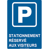 Reserved Parking Sign, 14" x 10", Aluminum, French with Pictogram Industrial Sales