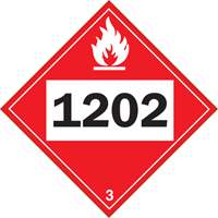 Plaque-&eacute;tiquette TMD 1202 pour liquide inflammable huile combustible, Vinyle adh&eacute;sif Industrial Sales