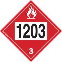 Plaque-&eacute;tiquette TMD 1203 pour liquide inflammable essence & essence-alcohol, Plastique Industrial Sales