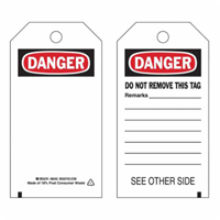 Self-Laminating Safety Tags, Polyester, 3" W x 5-3/4" H, English Industrial Sales