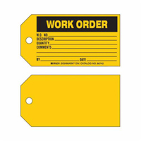 &eacute;tiquette Work Order, Papier, 5-3/4" la x 3" h, Anglais Industrial Sales