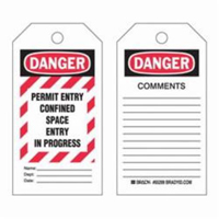 &eacute;tiquettes Confined Space, Polyester, 3" la x 5-3/4" h, Anglais Industrial Sales