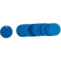 &eacute;tiquettes rondes vierges pour vannes, Aluminium, 2" dia. Industrial Sales