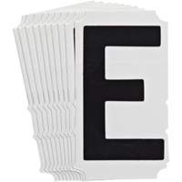 Quick-Align&reg; Individual Gothic Number and Letter Labels, E, 4" H, Black Industrial Sales