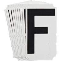 Quick-Align&reg; Individual Gothic Number and Letter Labels, F, 4" H, Black Industrial Sales