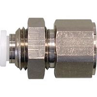 Raccord de cloison femelle filet&eacute;e Topfit, 1/4" dia., Polym&egrave;re Industrial Sales