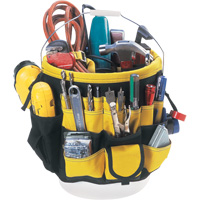 Tool Bucket Organizer, 6" L x 11" W x 12" H, Nylon, Black/Yellow Industrial Sales