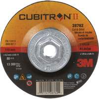 Disque de coupe et de meulage &agrave; changement rapide Cubitron II, 4-1/2" x 1/8", Arbre de 5/8"-11, Type 27, C&eacute;ramique Industrial Sales