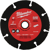 Lame abrasive au carbure, 3" x Arbre de 3/8", Carbure de silicium, 20 000 Tr/min Industrial Sales