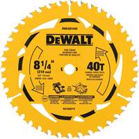 Lame de scie circulaire pour la coupe transversale, 8-1/4", 40 dents, Pour Bois Industrial Sales
