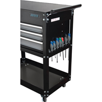 Chariot utilitaire, 4 tiroirs, 18" lo x 33" la x 39" h, Noir Industrial Sales
