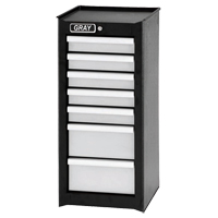 Side Rider Cabinet, 7 Drawers, 14-3/4" W x 18" D x 33.34" H, Black Industrial Sales