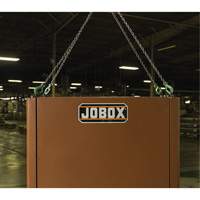 Coffre de chantier et surface de travail sur le terrain, 33" la x 63" p x 80" h, Acier, Rouge Industrial Sales