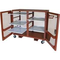 Armoire mobile en treillis, Acier, 49 pi³, Rouge Industrial Sales