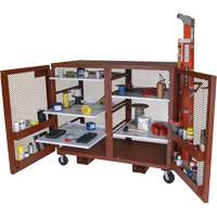 Armoire mobile en treillis, Acier, 49 pi³, Rouge Industrial Sales