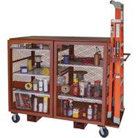 Armoire mobile en treillis, Acier, 49 pi³, Rouge Industrial Sales