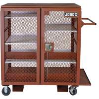 Mobile Mesh Cabinet, Steel, 37 Cubic Feet, Red Industrial Sales