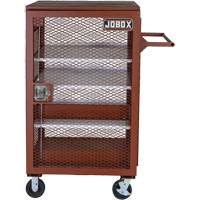 Mobile Mesh Cabinet, Steel, 22 Cubic Feet, Red Industrial Sales